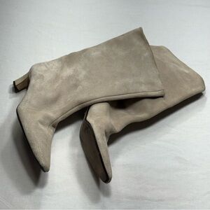 Zara Beige Suede Heeled Boots Women’s Size 38